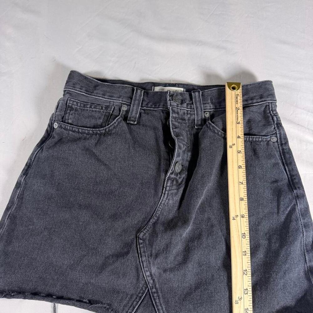 Black denim mini skirt with